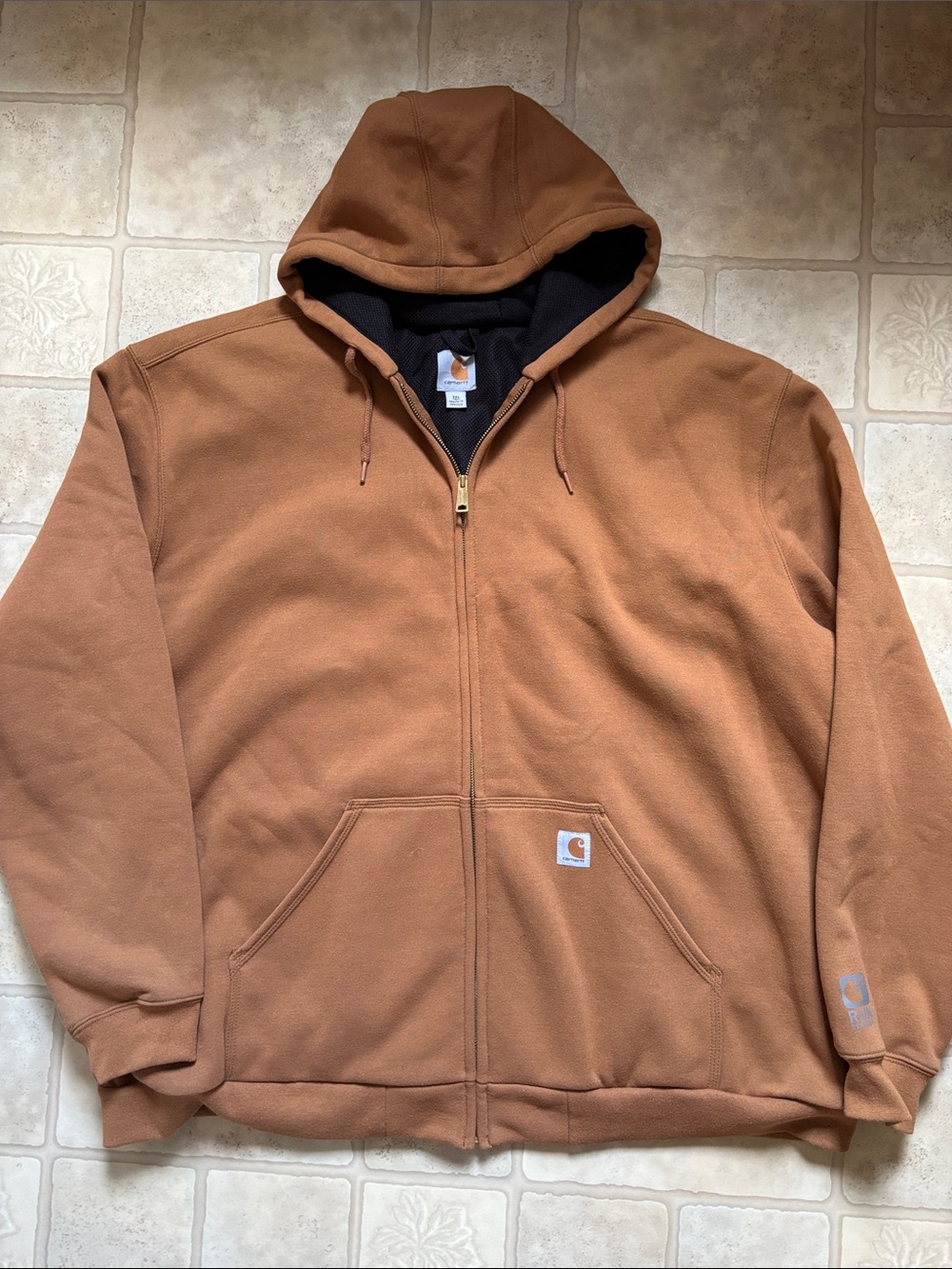Carhartt Rain Defender Heavyweight Full-Zip Hoodie - Brown - 3XLT